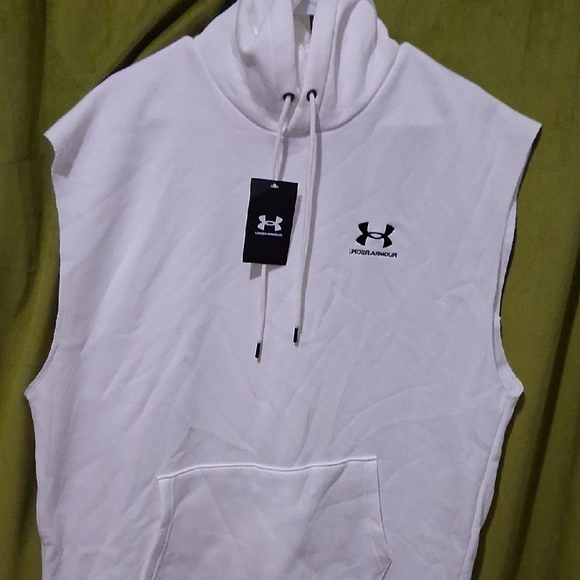 Under Armour Other - Under Armour Classic White Sleeveless Hoodie